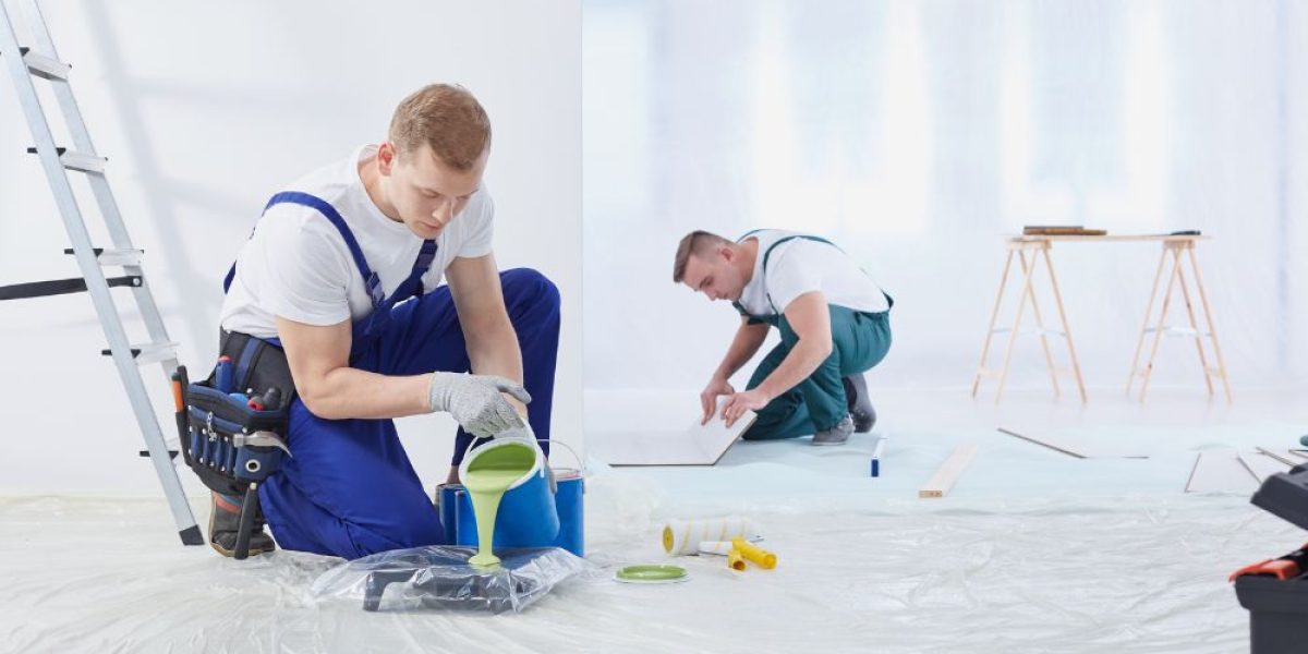 Professional Painters Preparing For Interior Painting